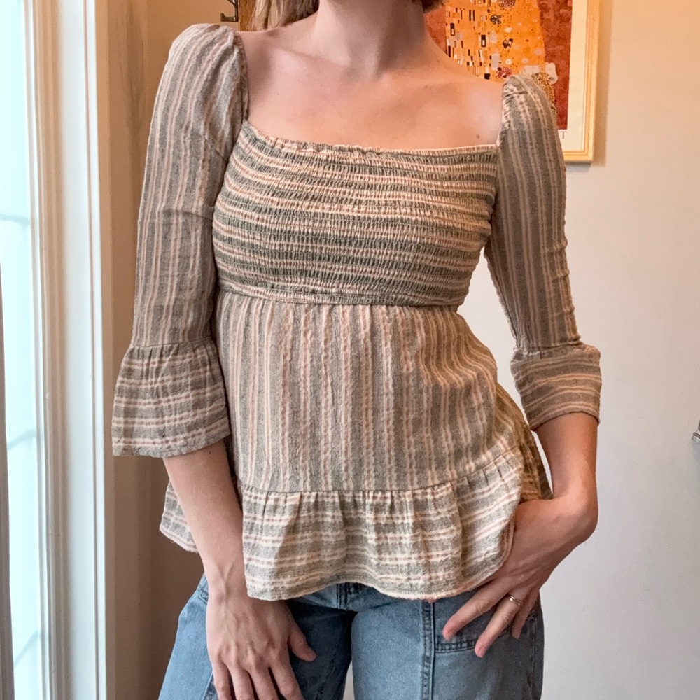 Striped Off-Shoulder Women's Top